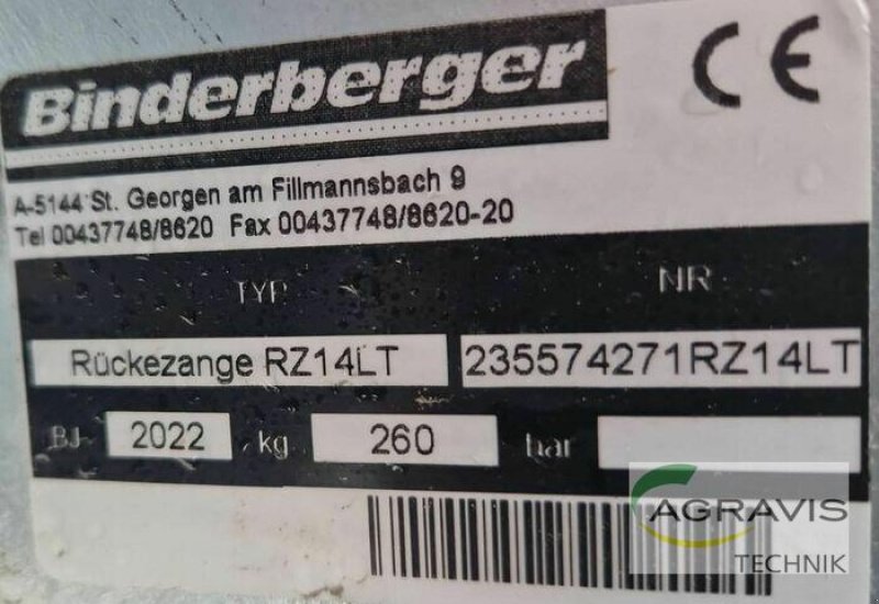 Rückezug des Typs Binderberger RZ 1400 LIGHT, Neumaschine in Meschede (Bild 10)