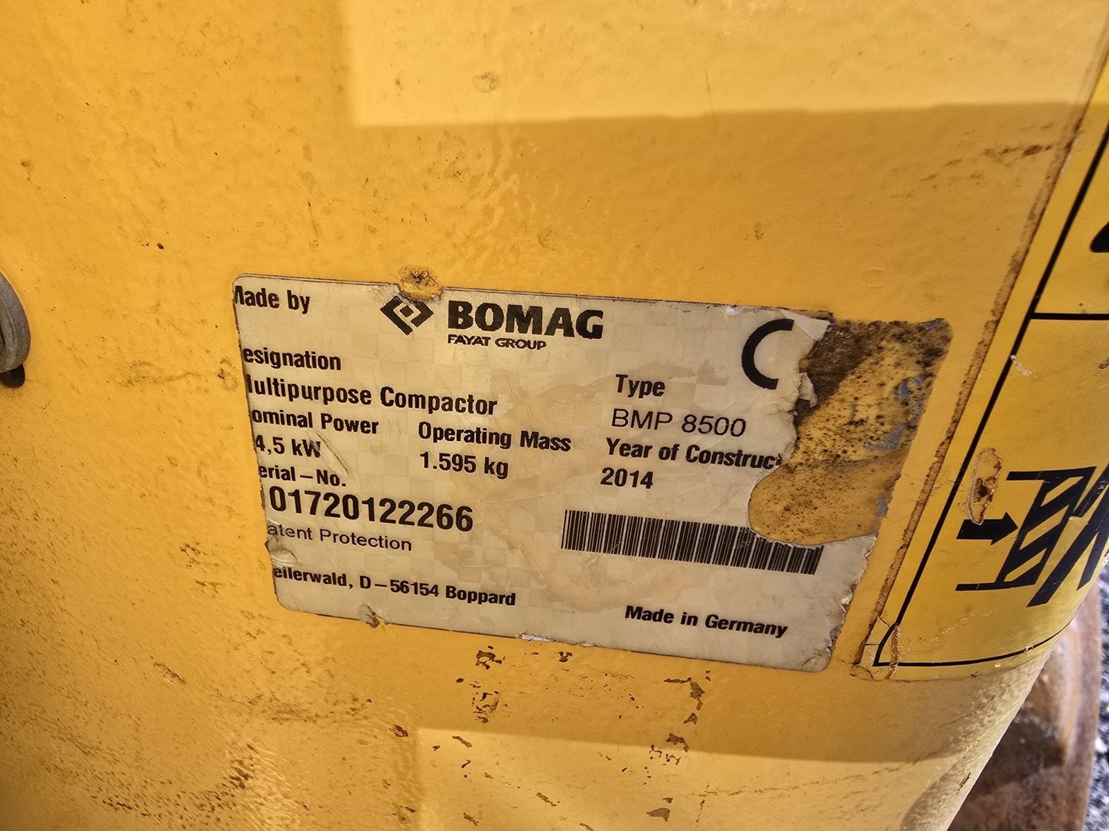 Rüttelplatte des Typs Bomag BMP8500, Gebrauchtmaschine in Gabersdorf (Bild 7)