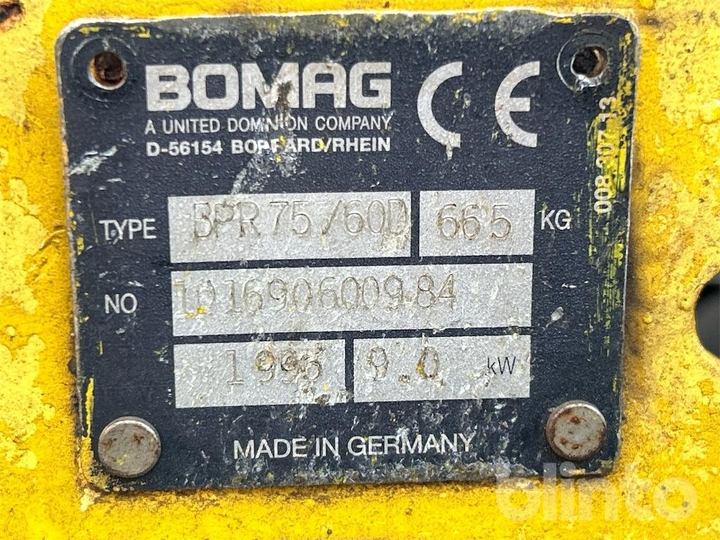 Rüttelplatte del tipo Bomag BPR 75/60 D, Gebrauchtmaschine en Düsseldorf (Imagen 6)