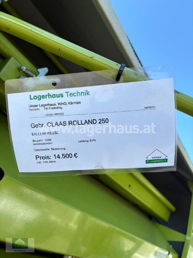 Rundballenpresse типа CLAAS ROLLAND 250, Gebrauchtmaschine в Klagenfurt (Фотография 10)