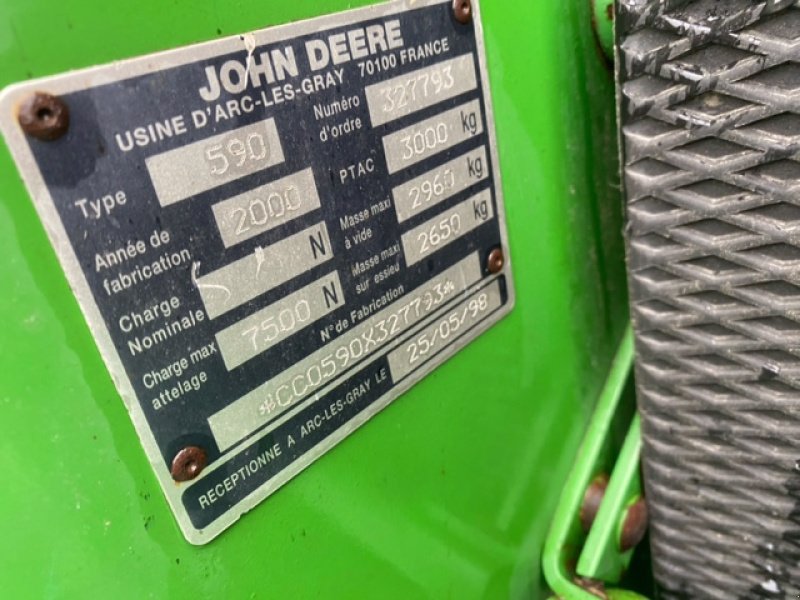 Rundballenpresse типа John Deere 590, Gebrauchtmaschine в Wargnies Le Grand (Фотография 5)