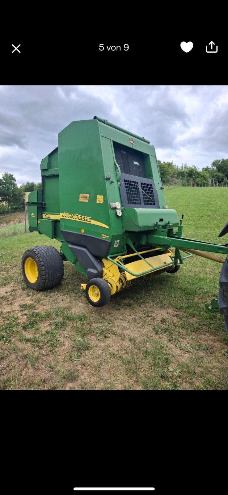 Rundballenpresse a típus John Deere 592 HiFlow CoverEdge, Gebrauchtmaschine ekkor: Pressig (Kép 2)