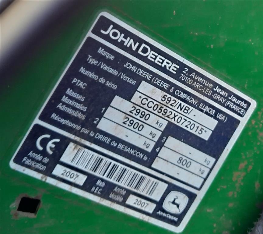 Rundballenpresse des Typs John Deere 592, Gebrauchtmaschine in Horsens (Bild 12)