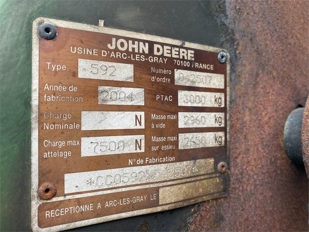 Rundballenpresse типа John Deere 592, Gebrauchtmaschine в Hemmet (Фотография 4)