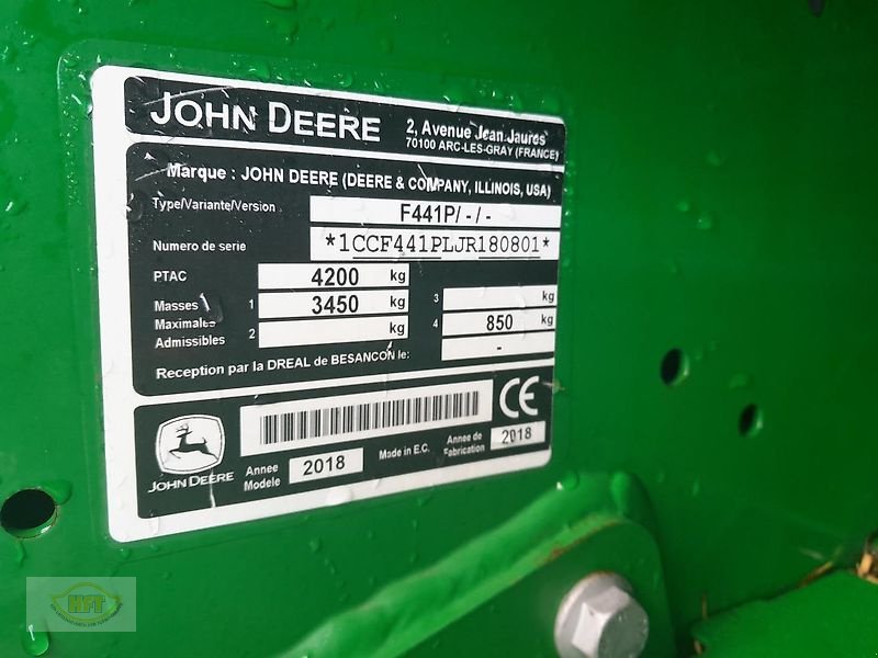 Rundballenpresse typu John Deere F441P, Gebrauchtmaschine v Waldkappel (Obrázek 20)