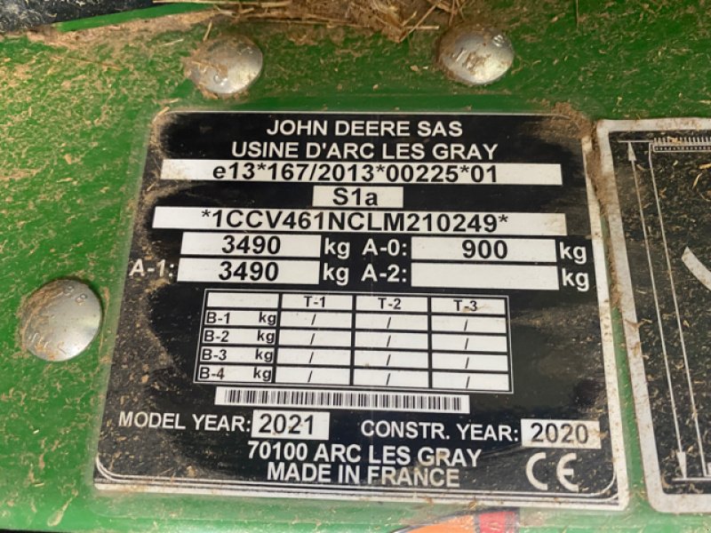 Rundballenpresse του τύπου John Deere V 461 M RC 13 FILET, Gebrauchtmaschine σε DIFFENBACH-LES-HELLIMER (Φωτογραφία 4)