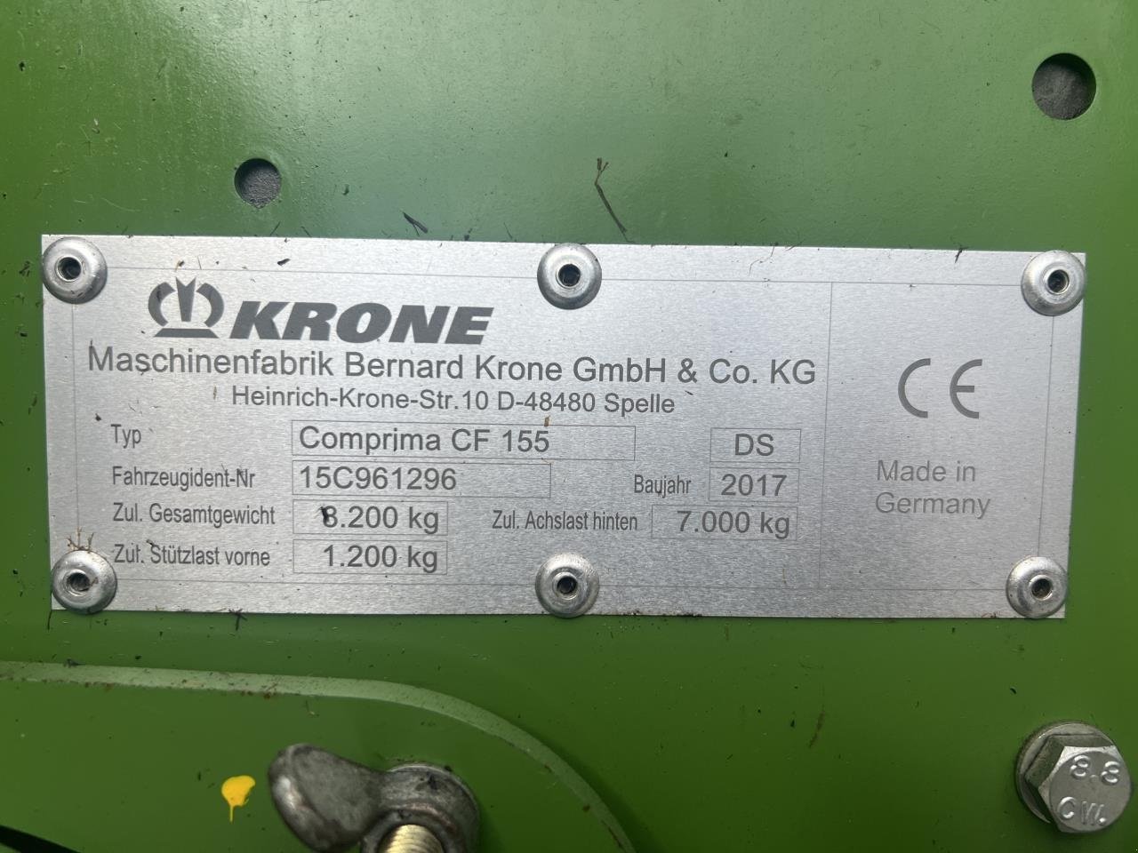Rundballenpresse Türe ait Krone CF155 XC EXTREME, Gebrauchtmaschine içinde Middelfart (resim 13)