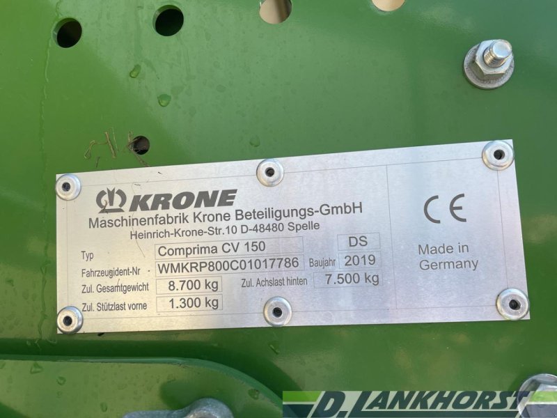 Rundballenpresse типа Krone Comprima CV 150 XC, Gebrauchtmaschine в Emsbüren (Фотография 9)