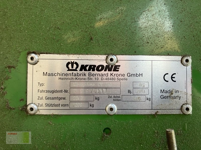 Rundballenpresse van het type Krone Comprima CV 210, Gebrauchtmaschine in Risum-Lindholm (Foto 8)