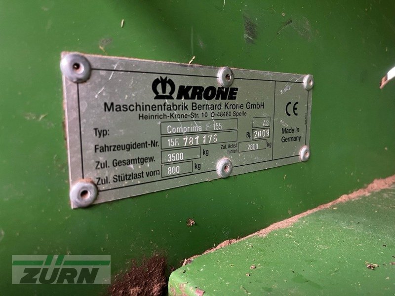 Rundballenpresse tip Krone Comprima F 155 XC, Gebrauchtmaschine in Buchen (Poză 12)