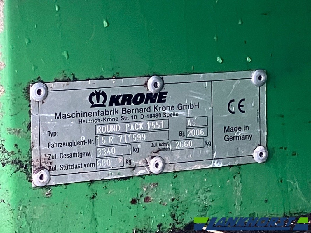 Rundballenpresse типа Krone COMPRIMA F 155 XC, Gebrauchtmaschine в Emsbüren (Фотография 14)