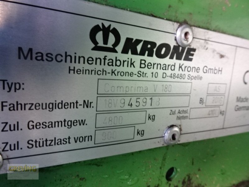 Rundballenpresse tip Krone Comprima V 180 XC, Gebrauchtmaschine in Greven (Poză 29)
