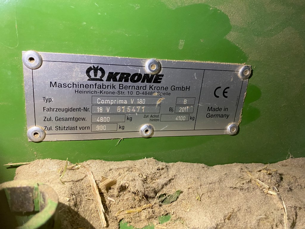 Rundballenpresse типа Krone COMPRIMA V 180, Gebrauchtmaschine в MORLHON LE HAUT (Фотография 4)