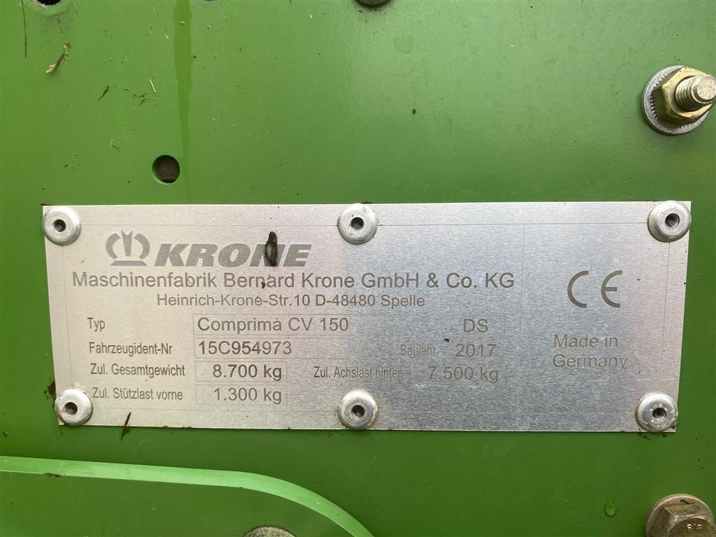 Rundballenpresse del tipo Krone CV 150 XC Extreme Comprima X-treme, Gebrauchtmaschine In Aulum (Immagine 11)