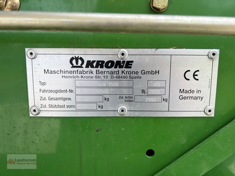 Rundballenpresse des Typs Krone Vario Pack 1500 Multi-Cut, Gebrauchtmaschine in Marl (Bild 21)