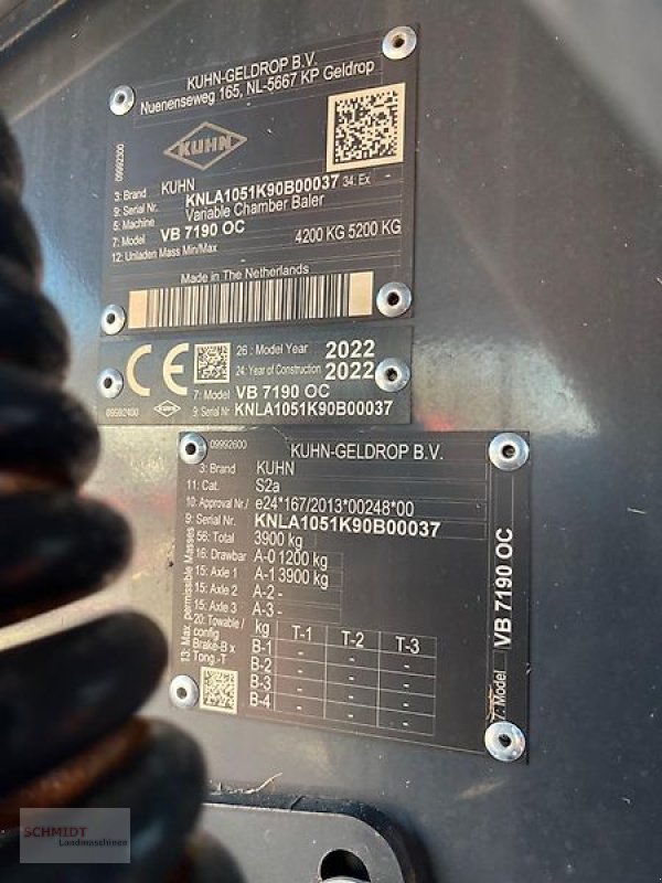 Rundballenpresse Türe ait Kuhn VB 7190 OC 23, Vorführmaschine içinde Obernholz  OT Steimke (resim 4)