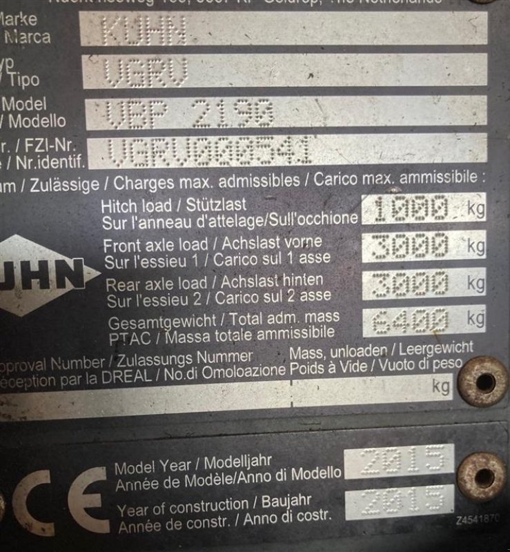 Rundballenpresse типа Kuhn VBP 2190, Gebrauchtmaschine в Horsens (Фотография 10)