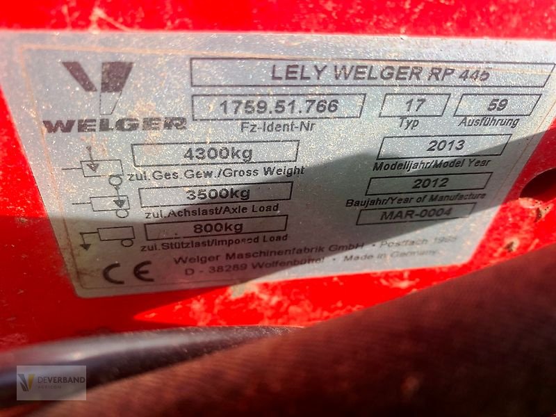 Rundballenpresse Türe ait Lely RP 445, Gebrauchtmaschine içinde Fischbach/Clervaux (resim 10)