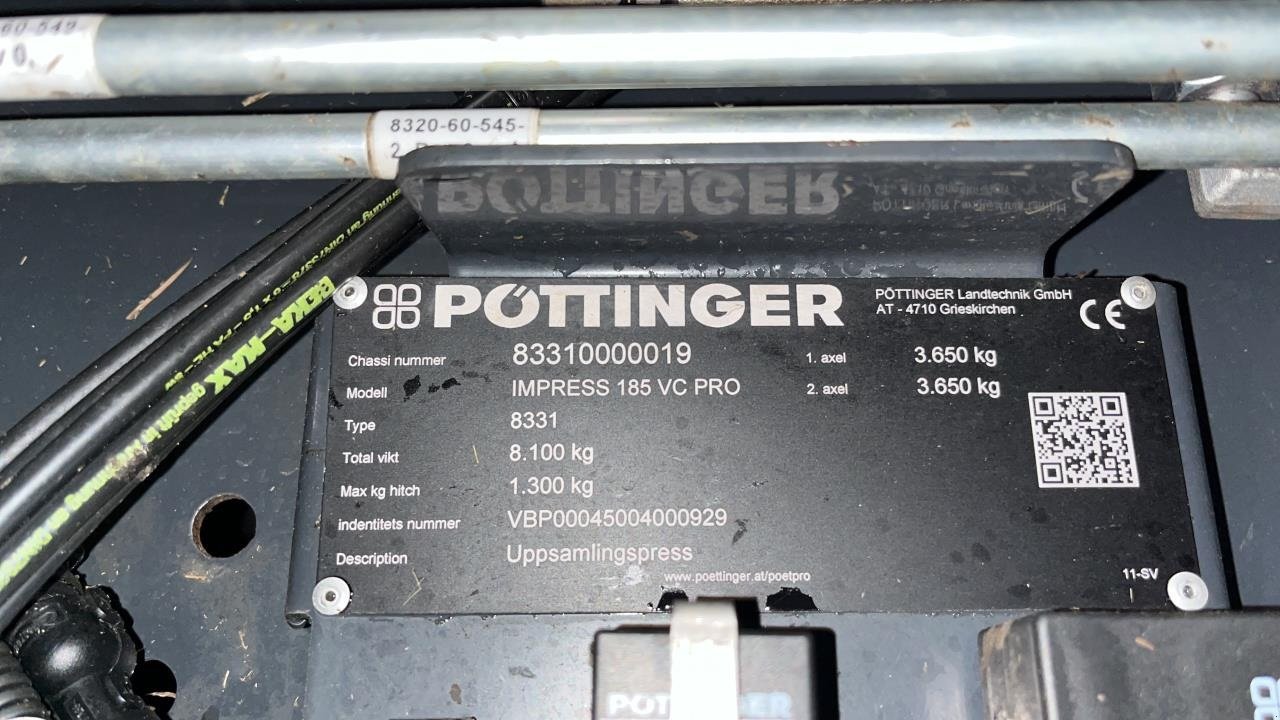 Rundballenpresse tip Pöttinger IMPRESS 185VC PRO, Gebrauchtmaschine in Egtved (Poză 2)