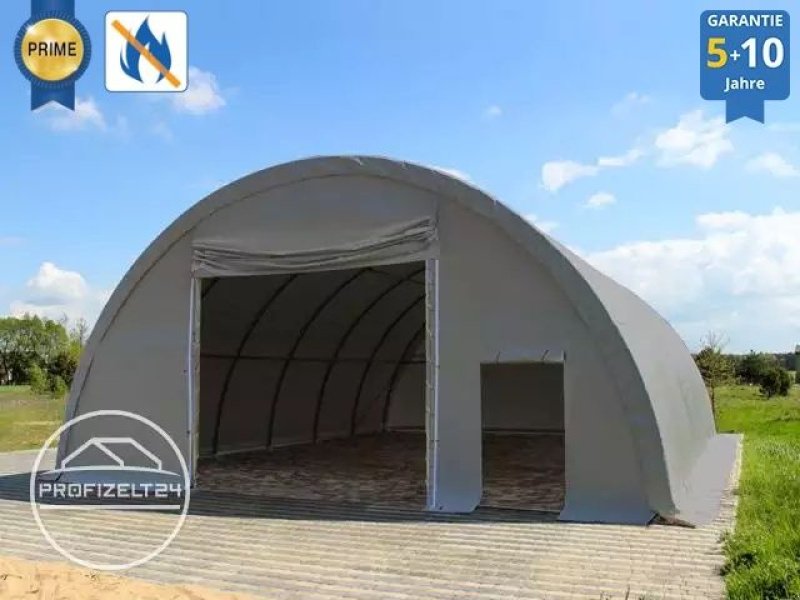 Rundbogenhalle des Typs Toolport Rundbogenhalle Lagerzelt 9,15x12m Zelthalle Industriezelt grau, Neumaschine in Norderstedt (Bild 2)