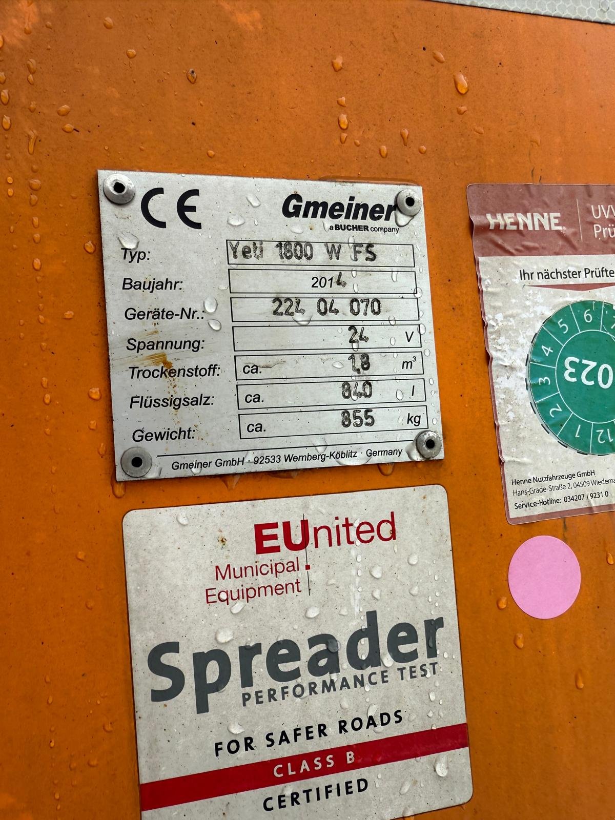 Sandstreuer & Salzstreuer des Typs Bucher Yeti 1800, Gebrauchtmaschine in Wiedemar (Bild 11)