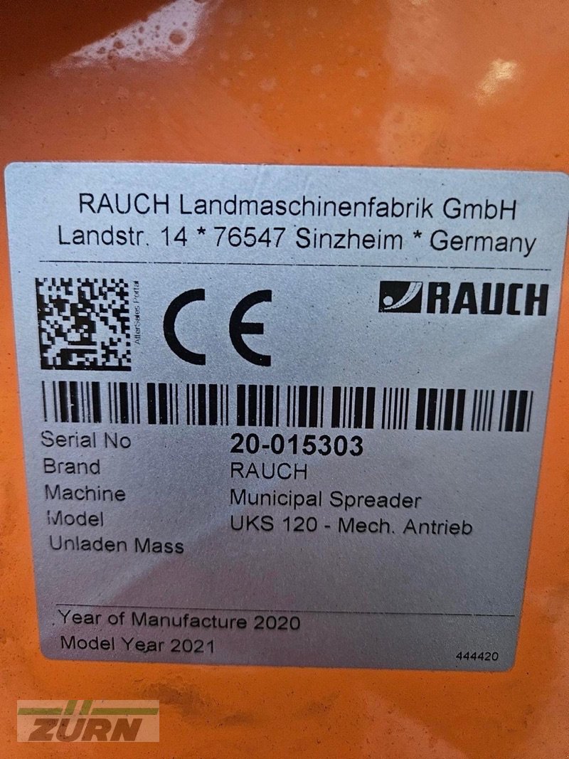 Sandstreuer & Salzstreuer типа Rauch UKS 120 mechanisch, Gebrauchtmaschine в Schöntal-Westernhausen (Фотография 9)