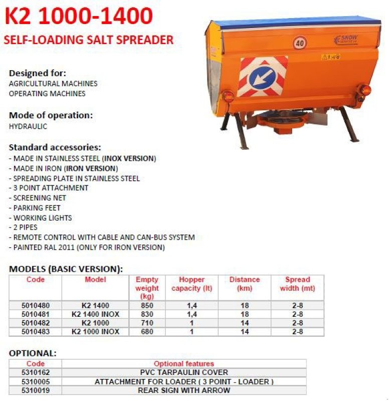 Sandstreuer & Salzstreuer typu Sonstige K2 Lifthængt Saltspreder, Gebrauchtmaschine v Vrå (Obrázek 17)