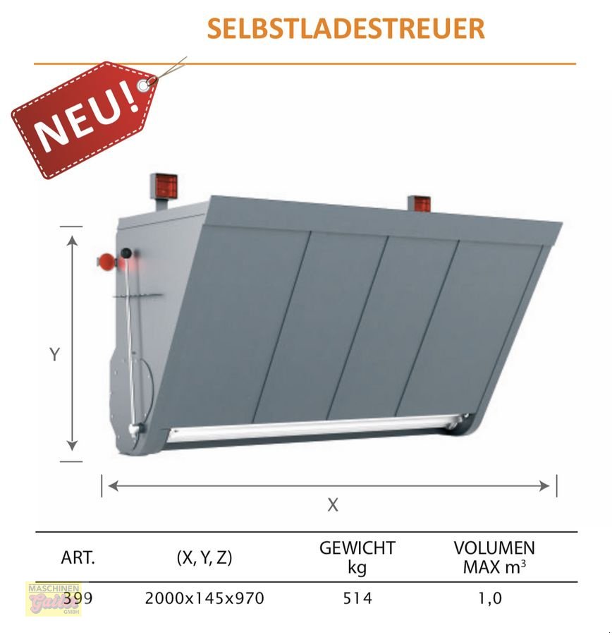 Sandstreuer & Salzstreuer des Typs Sonstige Selbstlade-Splitstreuer-Walzenstreuer 1000 Liter, Neumaschine in Kötschach (Bild 4)