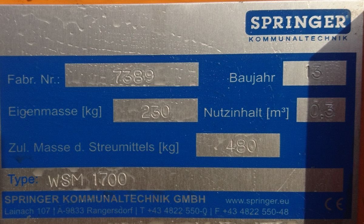 Sandstreuer & Salzstreuer tip Springer WSM 1700 Streuautomat, Gebrauchtmaschine in Judenburg (Poză 8)