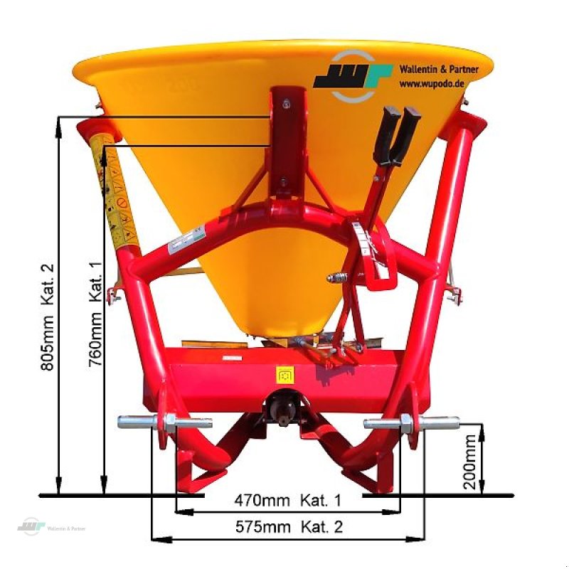 Sandstreuer & Salzstreuer typu Wallentin & Partner Salzstreuer Düngerstreuer Universalstreuer Trichterstreuer 300 Liter Traktor, Neumaschine w Wesenberg (Zdjęcie 2)