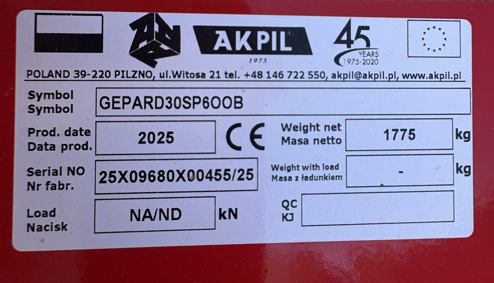 Scheibenegge Türe ait Akpil Gepard 30D, Neumaschine içinde Oberscheinfeld (resim 5)