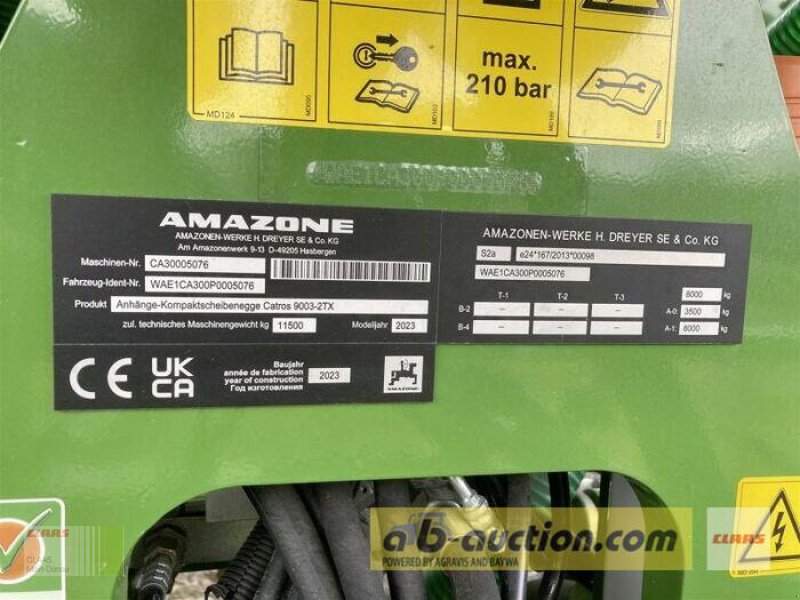 Scheibenegge des Typs Amazone CATROS+ 9003-2TX PRO, Gebrauchtmaschine in Wassertrüdingen (Bild 9)