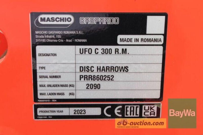 Scheibenegge des Typs Maschio UFO 300, Gebrauchtmaschine in Straubing (Bild 8)