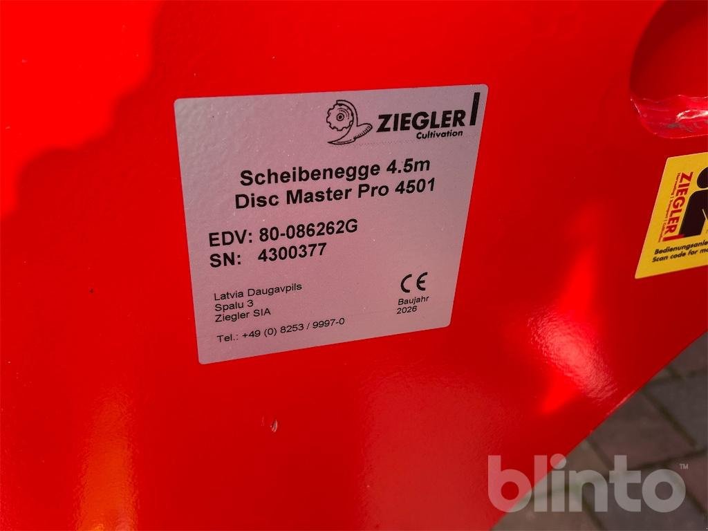 Scheibenegge du type Ziegler Disc Master Pro 4501, Gebrauchtmaschine en Düsseldorf (Photo 5)