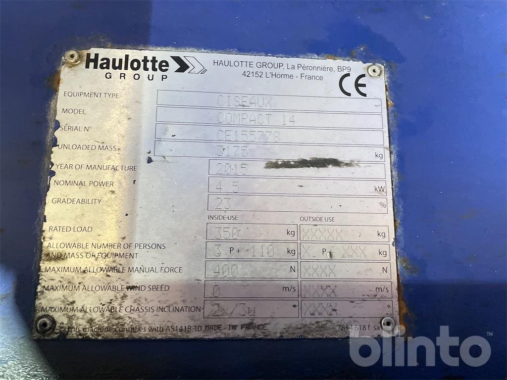 Scherenarbeitsbühne del tipo Haulotte Compact 14, Gebrauchtmaschine In Düsseldorf (Immagine 5)