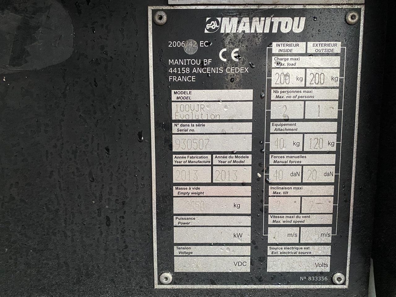 Scherenarbeitsbühne del tipo Manitou 100VJR, Gebrauchtmaschine en Skive (Imagen 11)