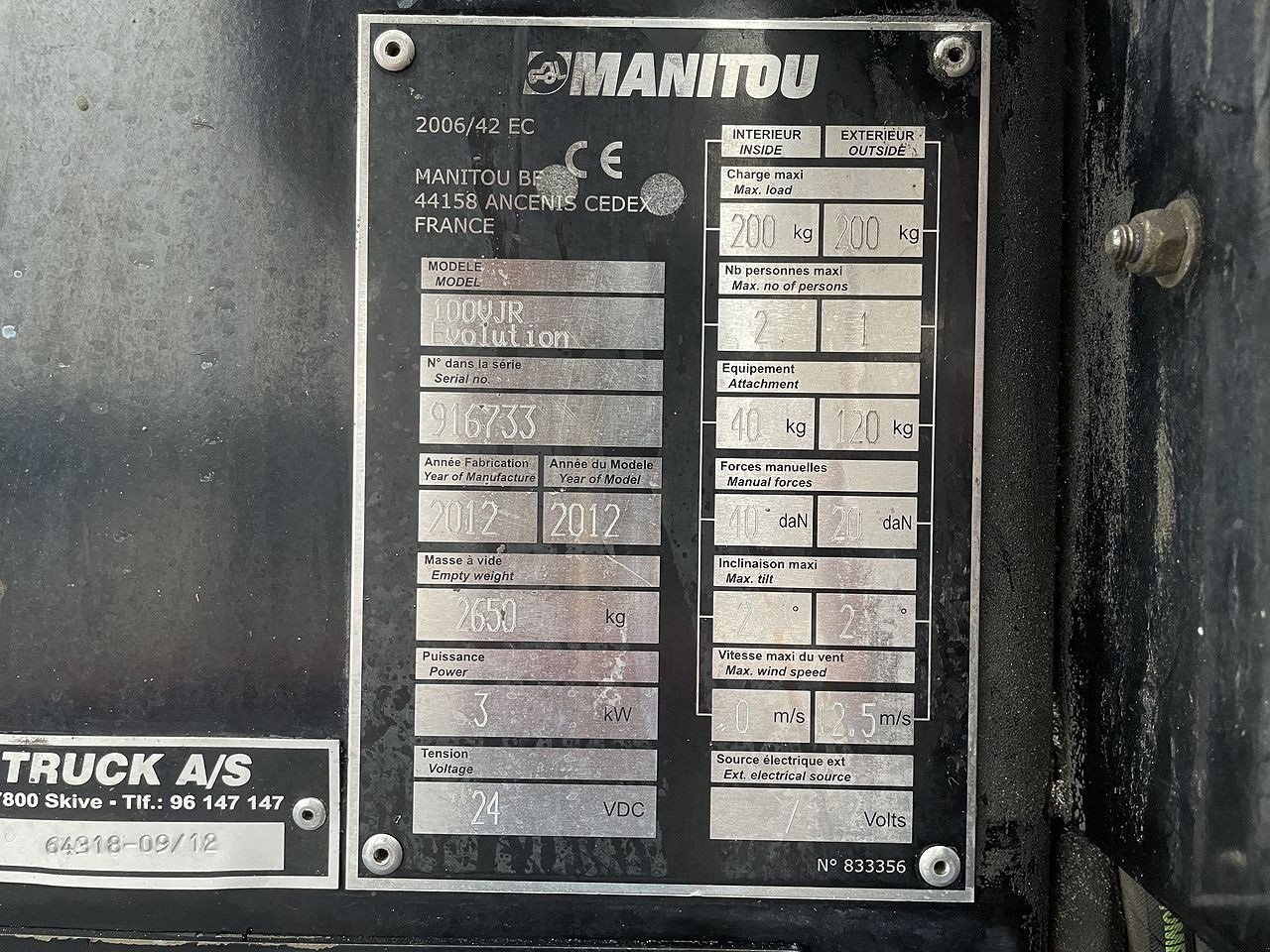 Scherenarbeitsbühne del tipo Manitou 100VJR, Gebrauchtmaschine en Skive (Imagen 11)