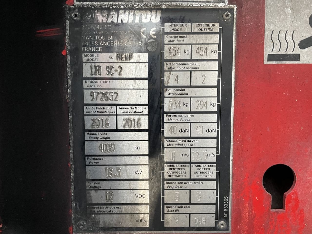 Scherenarbeitsbühne типа Manitou 120SC, Gebrauchtmaschine в Skive (Фотография 11)