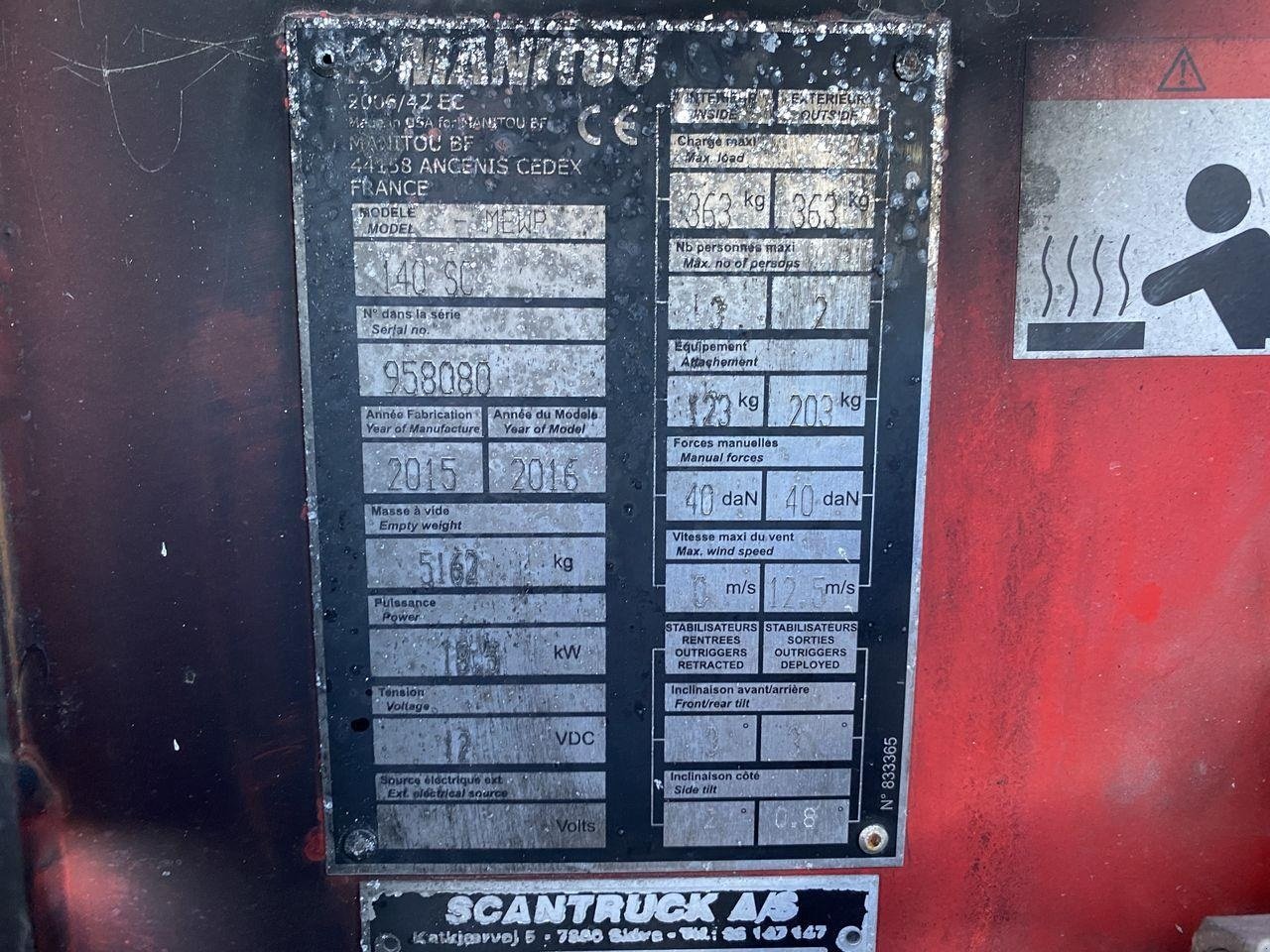 Scherenarbeitsbühne типа Manitou 140SC, Gebrauchtmaschine в Skive (Фотография 11)