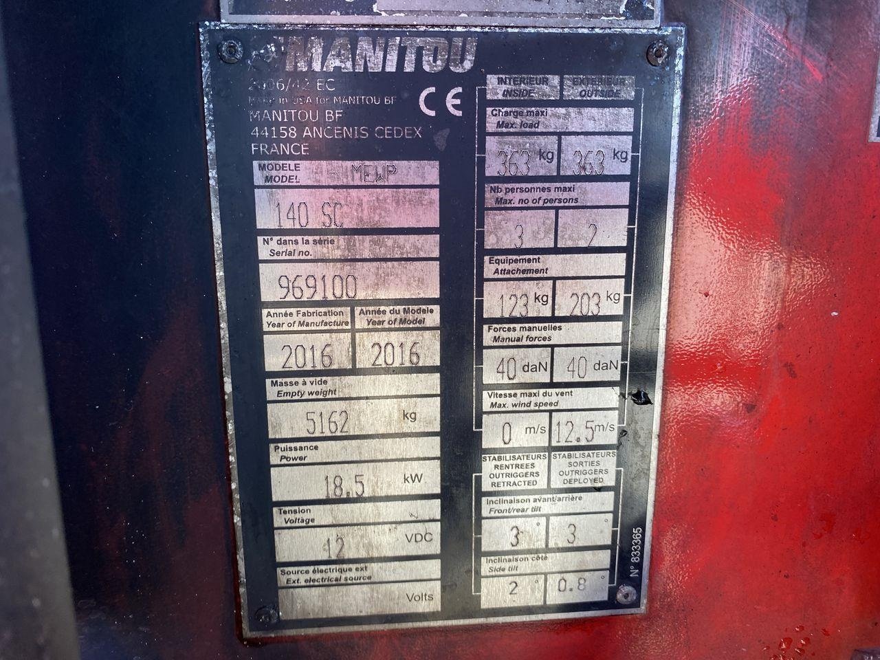 Scherenarbeitsbühne του τύπου Manitou 140SC, Gebrauchtmaschine σε Skive (Φωτογραφία 10)