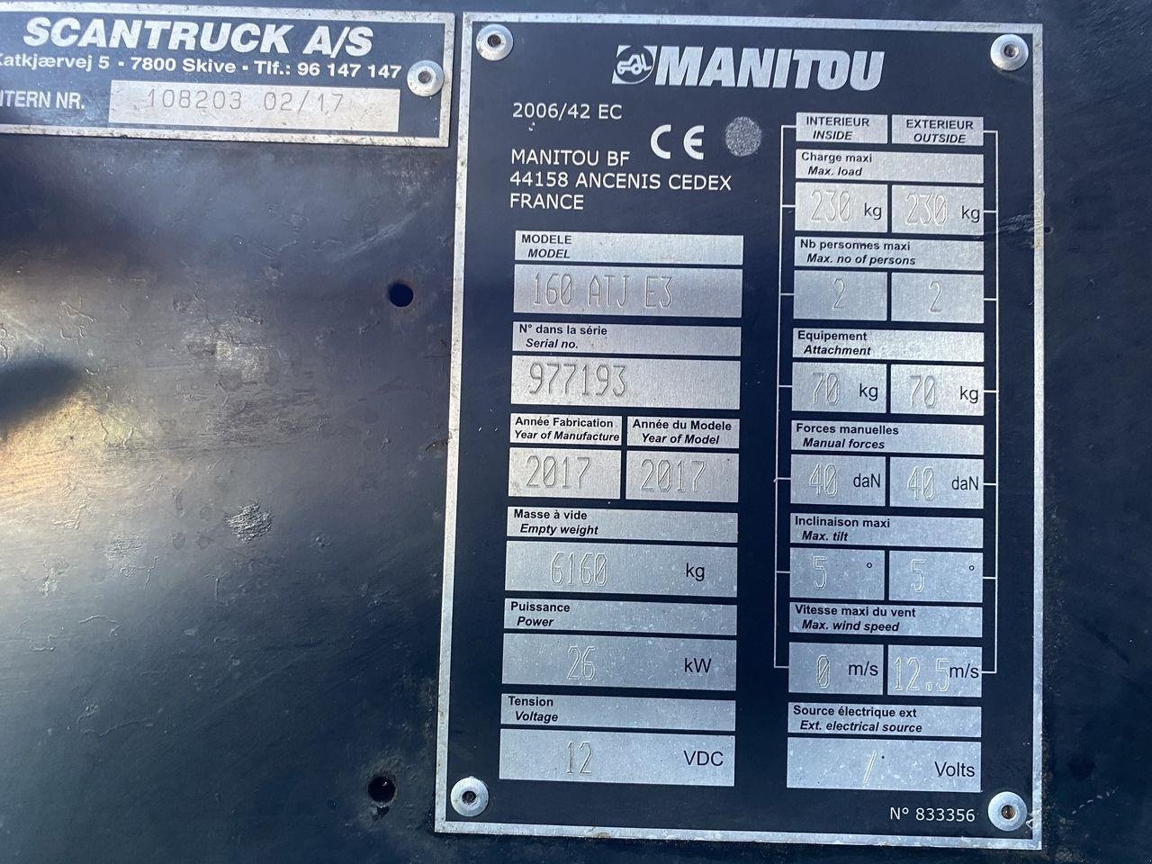 Scherenarbeitsbühne typu Manitou 160ATJ RC, Gebrauchtmaschine v Skive (Obrázek 11)