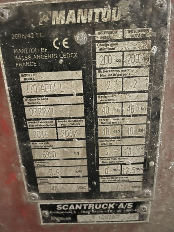 Scherenarbeitsbühne типа Manitou 170AETJ-L, Gebrauchtmaschine в Skive (Фотография 10)