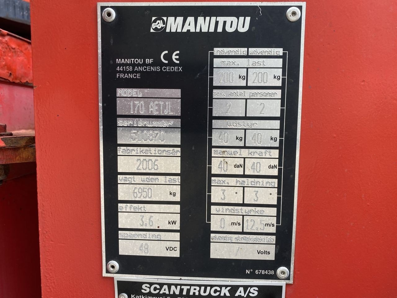 Scherenarbeitsbühne типа Manitou 170AETJ-L, Gebrauchtmaschine в Skive (Фотография 11)