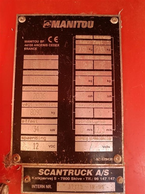 Scherenarbeitsbühne του τύπου Manitou 180 ATJ, Gebrauchtmaschine σε Egtved (Φωτογραφία 10)