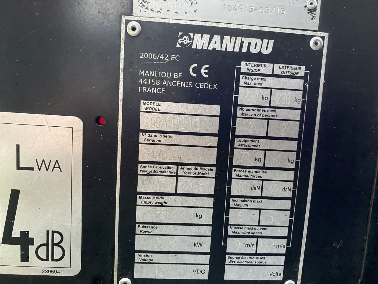 Scherenarbeitsbühne tipa Manitou 180ATJ 2 RC, Gebrauchtmaschine u Skive (Slika 11)
