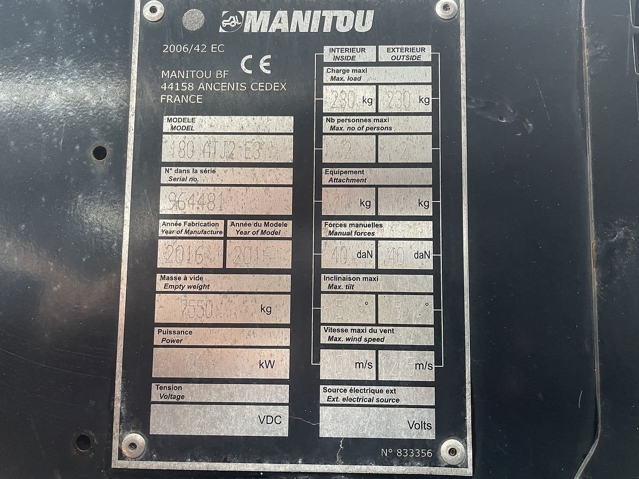 Scherenarbeitsbühne del tipo Manitou 180ATJ 2 RC, Gebrauchtmaschine en Skive (Imagen 11)