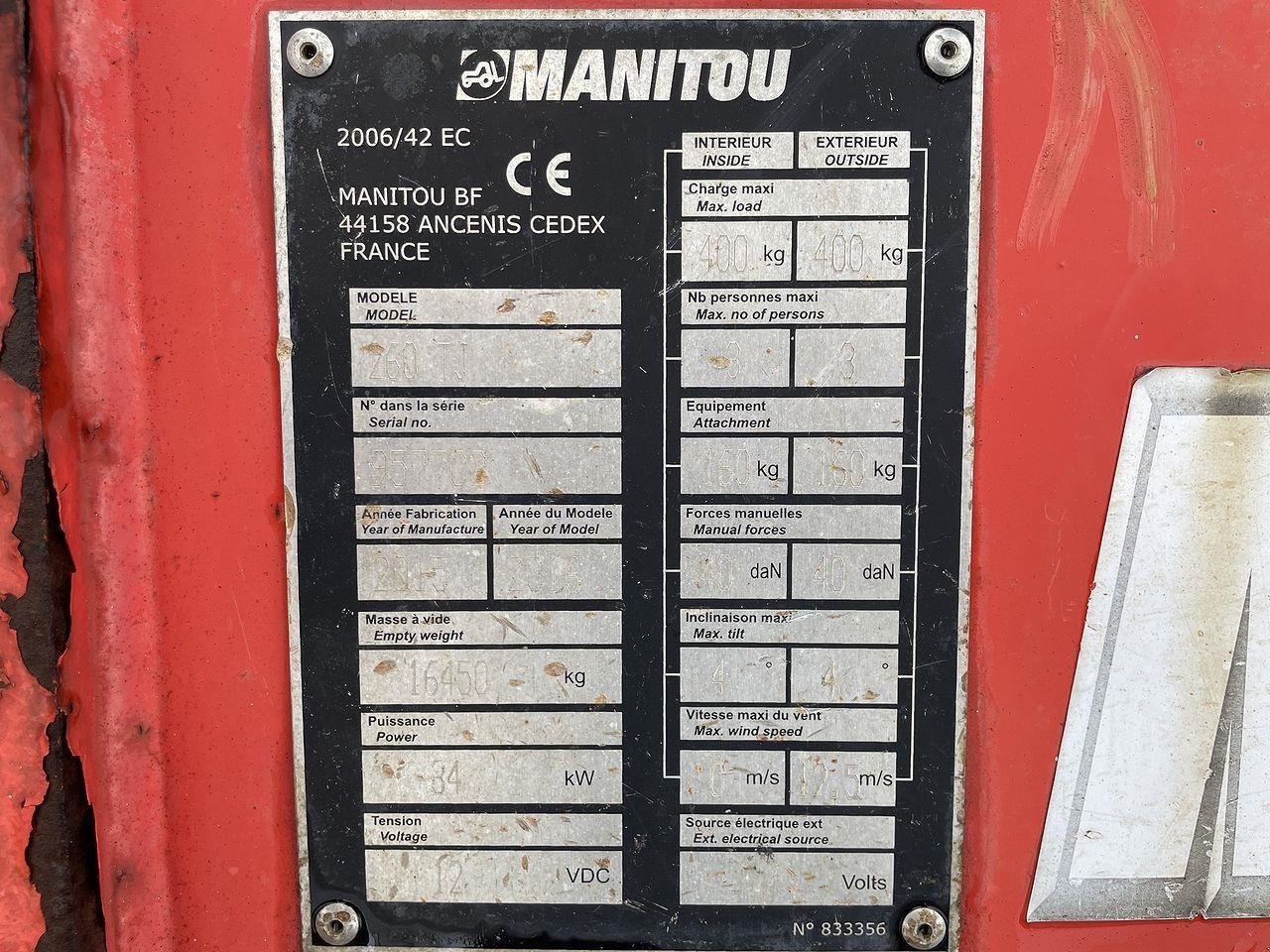 Scherenarbeitsbühne типа Manitou 260TJ, Gebrauchtmaschine в Skive (Фотография 11)