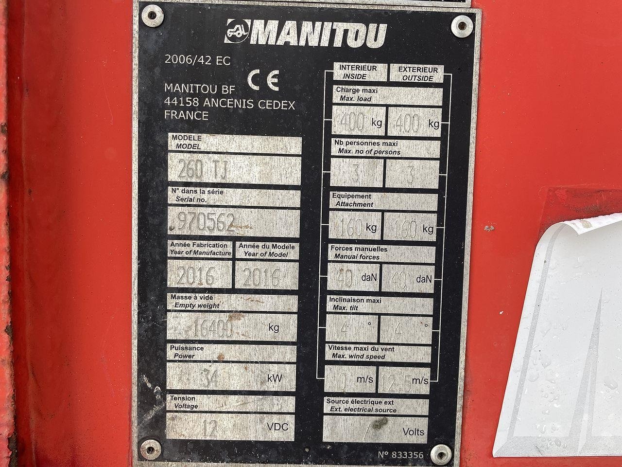 Scherenarbeitsbühne типа Manitou 260TJ, Gebrauchtmaschine в Skive (Фотография 11)