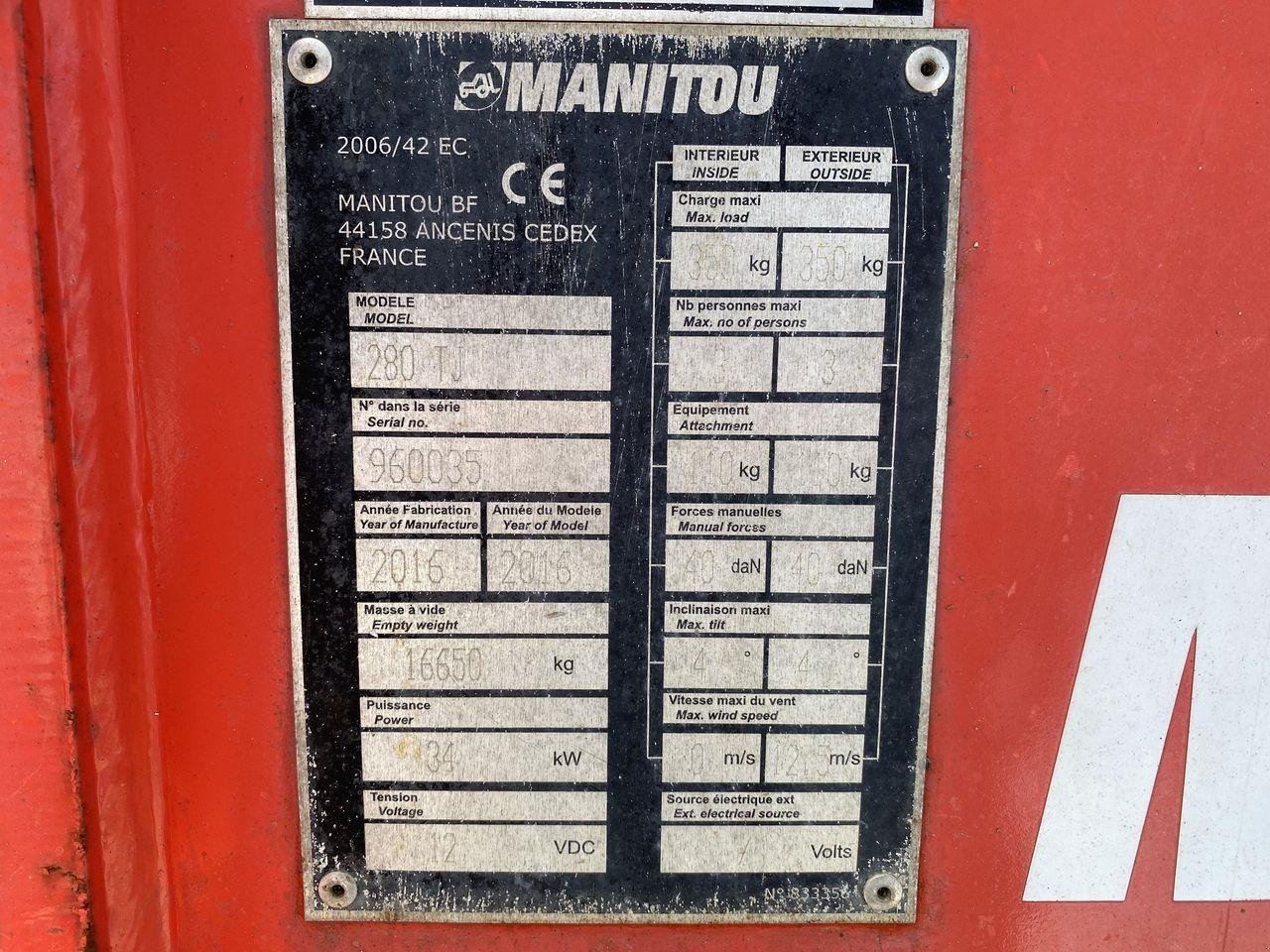 Scherenarbeitsbühne of the type Manitou 280TJ, Gebrauchtmaschine in Skive (Picture 11)