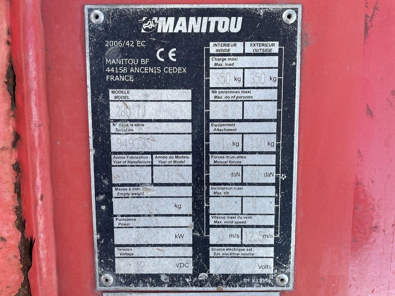 Scherenarbeitsbühne typu Manitou 280TJ, Gebrauchtmaschine v Skive (Obrázek 11)
